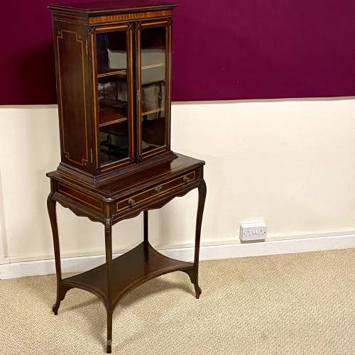 Victorian Inlaid Cabinet on Stand image-2