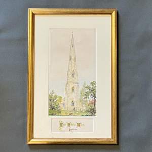 Framed Picture of St Nicholas Church Walcot Lincolnshire