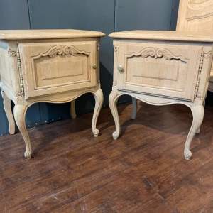 Vintage French Rustic Oak Pair of Bedsides Pair of Pot Cupboards