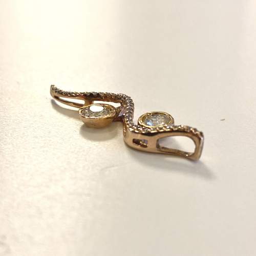 18ct Gold Diamond Snake Shaped Pendant image-3