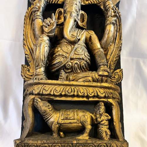 19th Century Carved Wooden Panel featuring Ganesh son of Shiva image-4