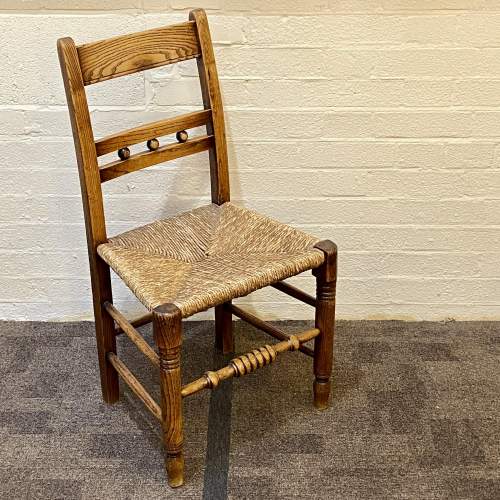 Early 19th Century Set of Four Rush Seated Elm Chairs image-3