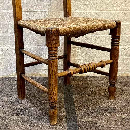 Early 19th Century Set of Four Rush Seated Elm Chairs image-4