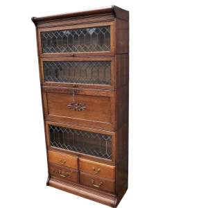 7 Part 5 High Sectional Barristers Secretaire Bookcase by Gunn