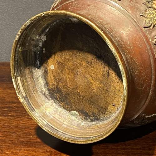 Early 20th Century Japanese Bronze and Champleve Enamel Vase image-5