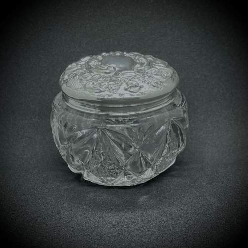Circa 1906 Cut Glass Dressing Table Pot Jar with Silver Top image-2