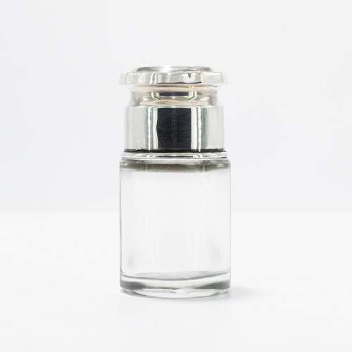 Small Antique Glass and Silver Scent Bottle image-1