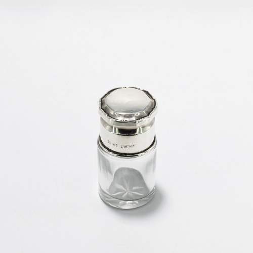 Small Antique Glass and Silver Scent Bottle image-2