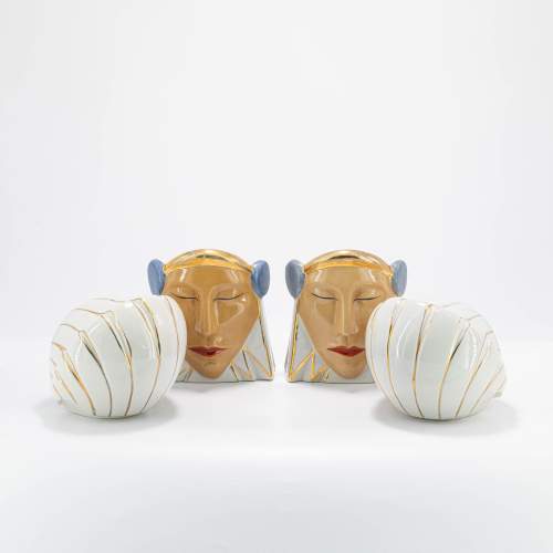 Pair of Rare Art Deco French Figural Lidded Bonbonnieres by Robj image-4
