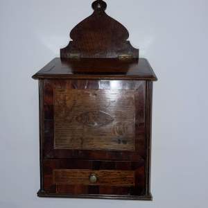 A Quality George III  Hanging Oak Candle Box