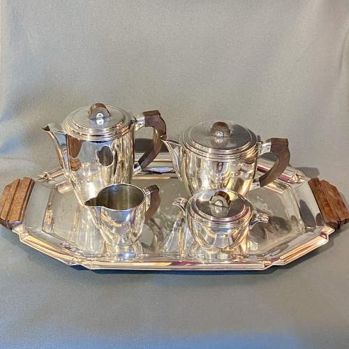 Five Piece Art Deco Silver Plate Tea Service by Quist of Germany image-1