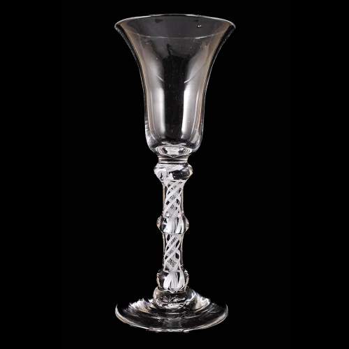 Georgian Triple Knop Opaque Twist Wine Glass image-1