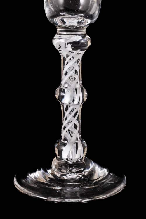 Georgian Triple Knop Opaque Twist Wine Glass image-3