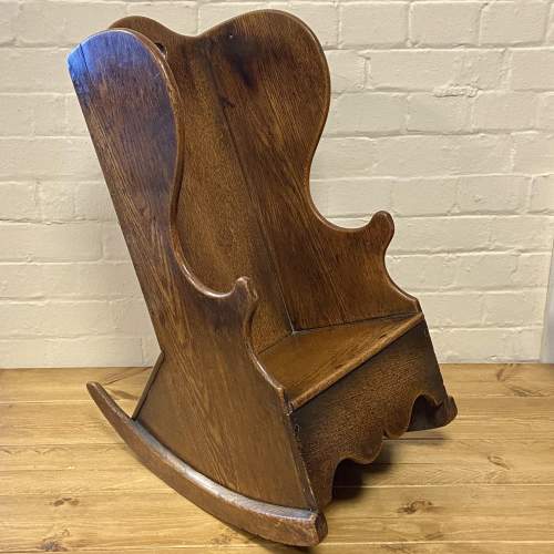 Antique Childs Oak Rocking Chair image-1