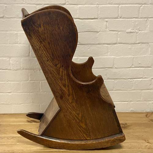 Antique Childs Oak Rocking Chair image-3