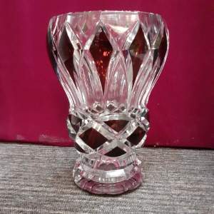 Late Art Deco Val Saint Lambert Crystal Vase - Signed