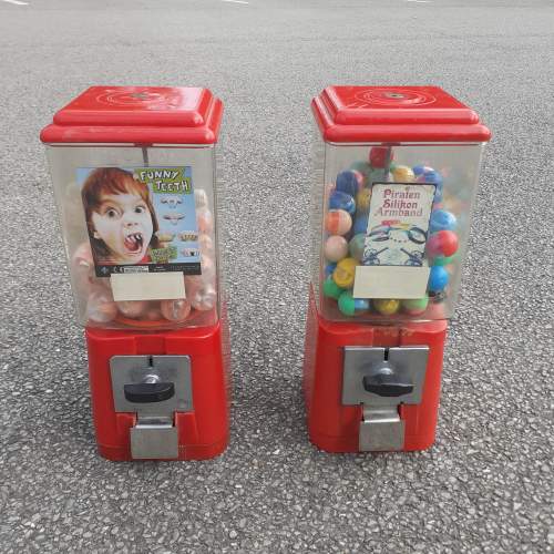 Pair Of Vintage Candy Dispensers - Funny Teeth + Pirates image-1