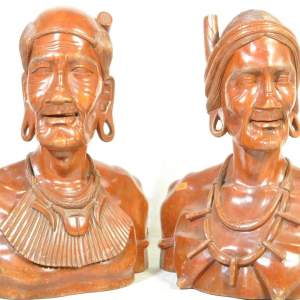 Stunning Huge Pair of Highly Detailed Igarot Tribal Carvings