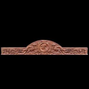 Antique 19th Century Carved Oak Long Panel Architectural Pediment