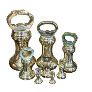 Vintage Set of Eight Brass Bell Weights