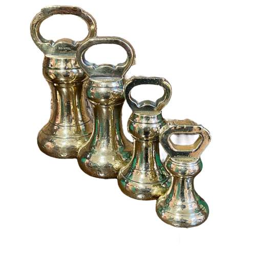 Vintage Set of Eight Brass Bell Weights image-2