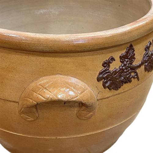 Large Brown Stoneware Crock Bowl image-3