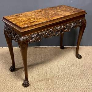 Early 20th Century Large Burr Walnut Console Table