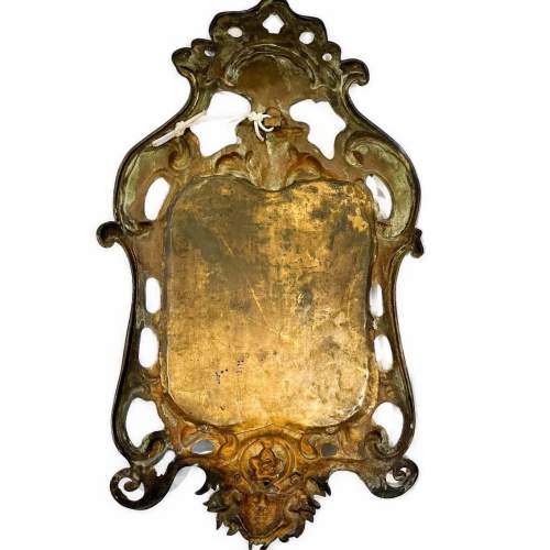 19th Century Heavy Ornate Rococo Baroque Style Brass Mirror image-2