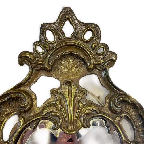 19th Century Heavy Ornate Rococo Baroque Style Brass Mirror image-4