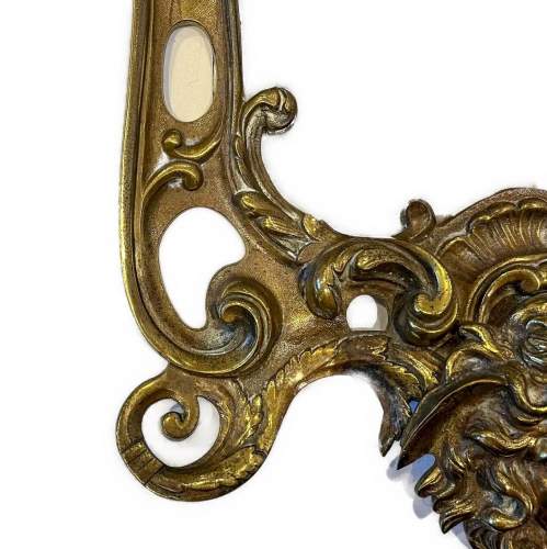 19th Century Heavy Ornate Rococo Baroque Style Brass Mirror image-5