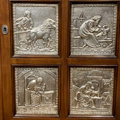 19th Century Marble Topped Cabinet with Silver Panels image-4