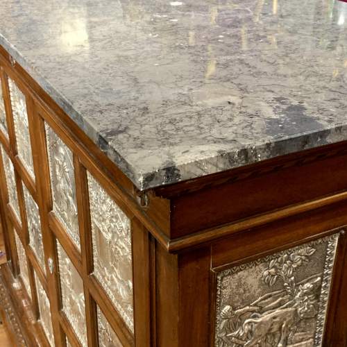 19th Century Marble Topped Cabinet with Silver Panels image-6