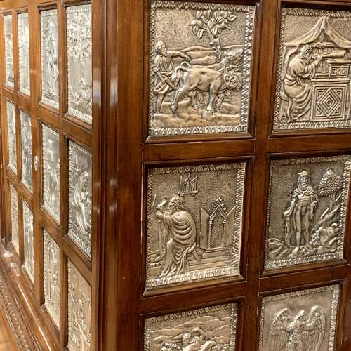 19th Century Marble Topped Cabinet with Silver Panels image-5