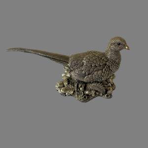 A Sterling Silver Filled Figure of a Hen Pheasant