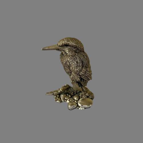 A Stirling Silver Figure of a Kingfisher image-1