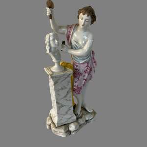 A Meissen Muse Figurine of The Sculptress