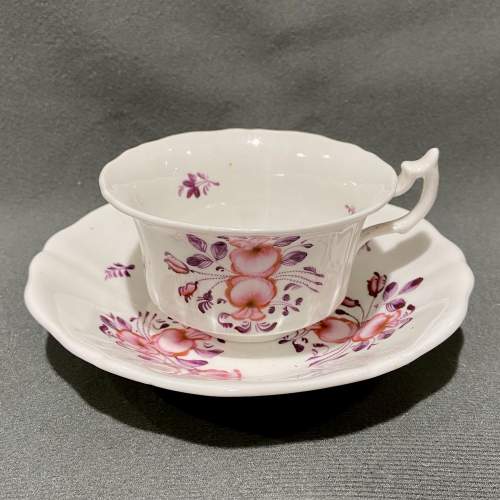 Early 19th Century Hilditch Hand Painted Tea Cup and Saucer image-1