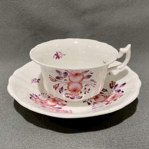 Early 19th Century Hilditch Hand Painted Tea Cup and Saucer