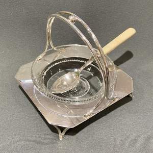 Art Deco EPNS Jam Pot with Spoon