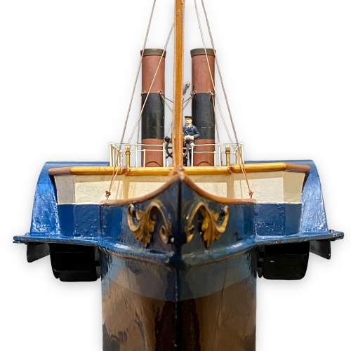 Late 19th Century Hand Built Model of a Steamer Boat image-4