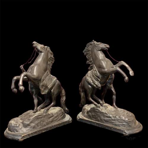 Pair of Spelter Marley Horses image-2