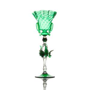 Antique Italian Murano Green Glass Goblet