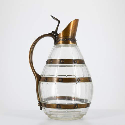 An Antique Glass and Copper Banded Water or All Jug image-1