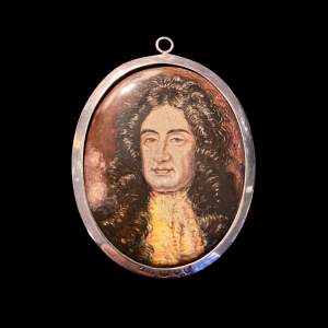 18th Century Miniature Silver Framed Portrait