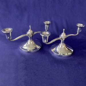 Pair of Silver Two-Branch Candelabra by Walker & Hall