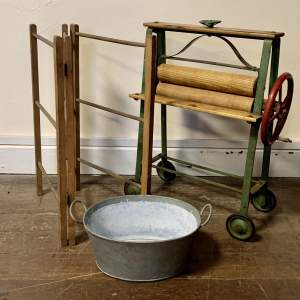 Vintage Triang Toy Mangle Clothes Horse and Washtub