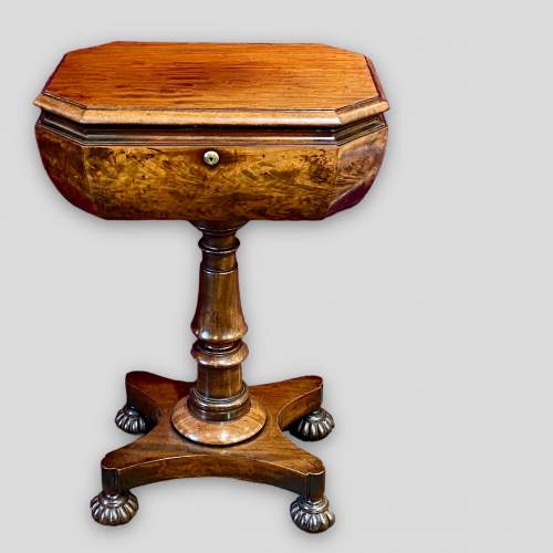 Early Victorian Mahogany Pedestal Teapoy image-1