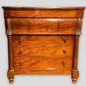Scottish Victorian Flame Mahogany Chest of Drawers