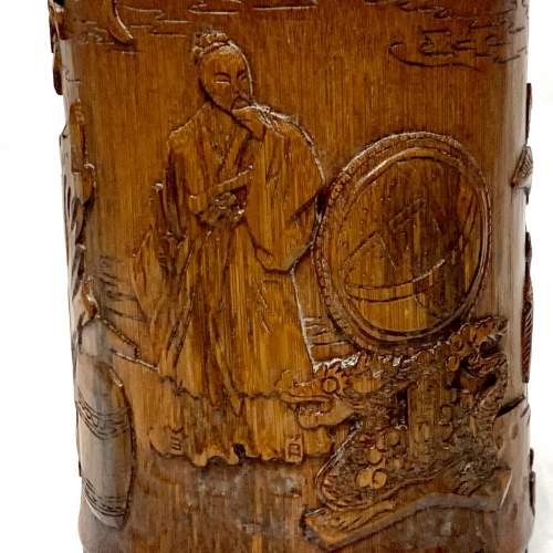 Chinese Republic Bamboo Brush Pot image-2