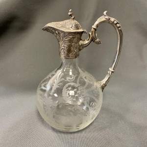 Art Nouveau Continental Silver and Glass Decanter